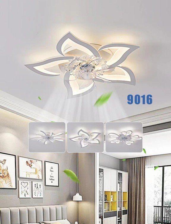 Quạt trần đèn LED hình hoa nhiều cánh
