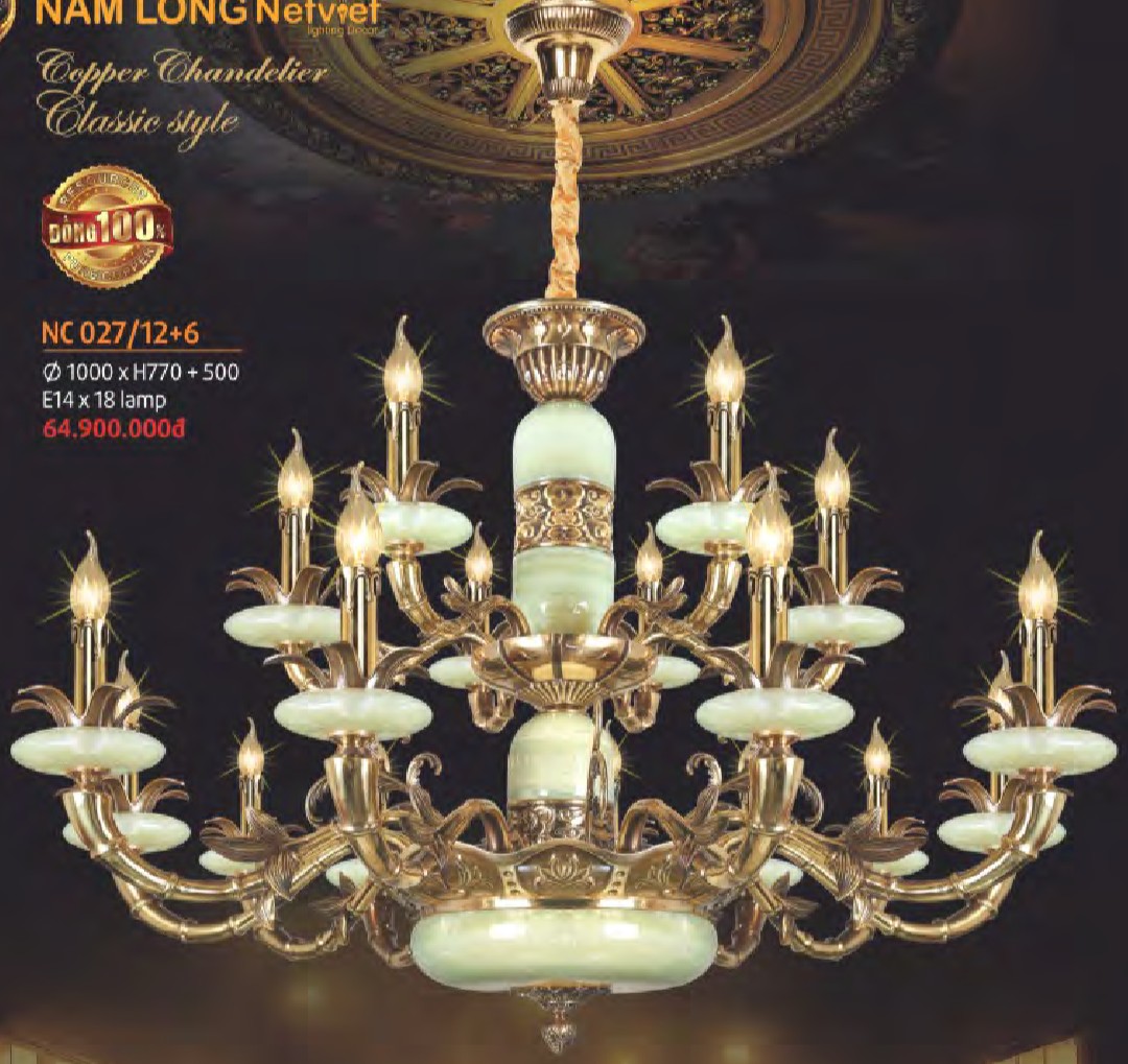 Đèn chùm đồng Nam Long NC 027/12+6