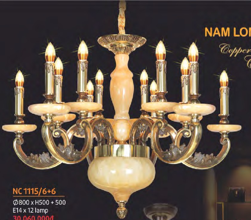 Đèn chùm đồng Nam Long NC 1115/6+6