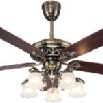 Quạt đèn Cổ Trấn 103 đồng cánh gỗ