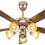 Quạt đèn Cổ Trấn 134 vàng gỗ